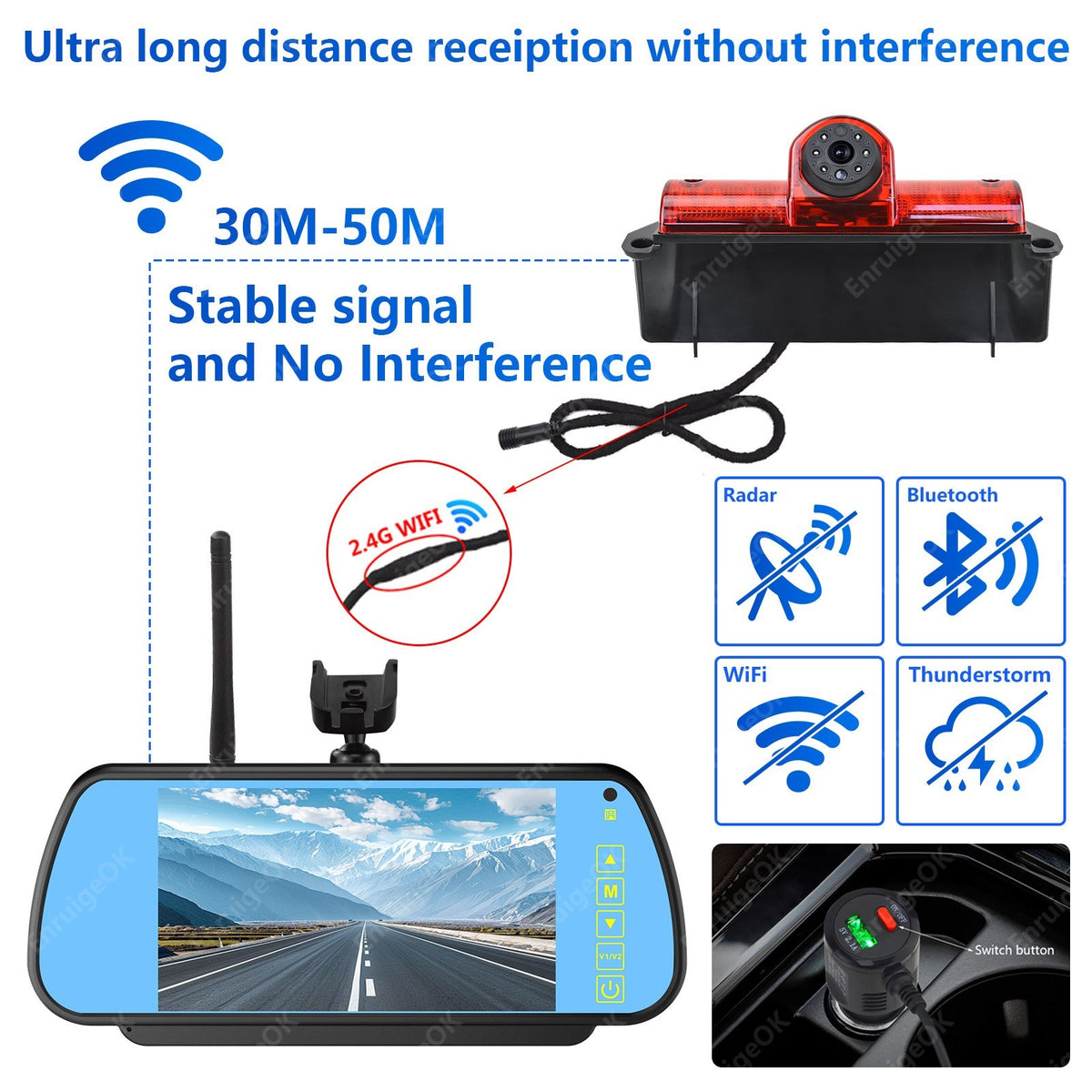 Wireless Backup Camera for Chevy Expres GMC Savana Explorer Van & 7" Monitor3