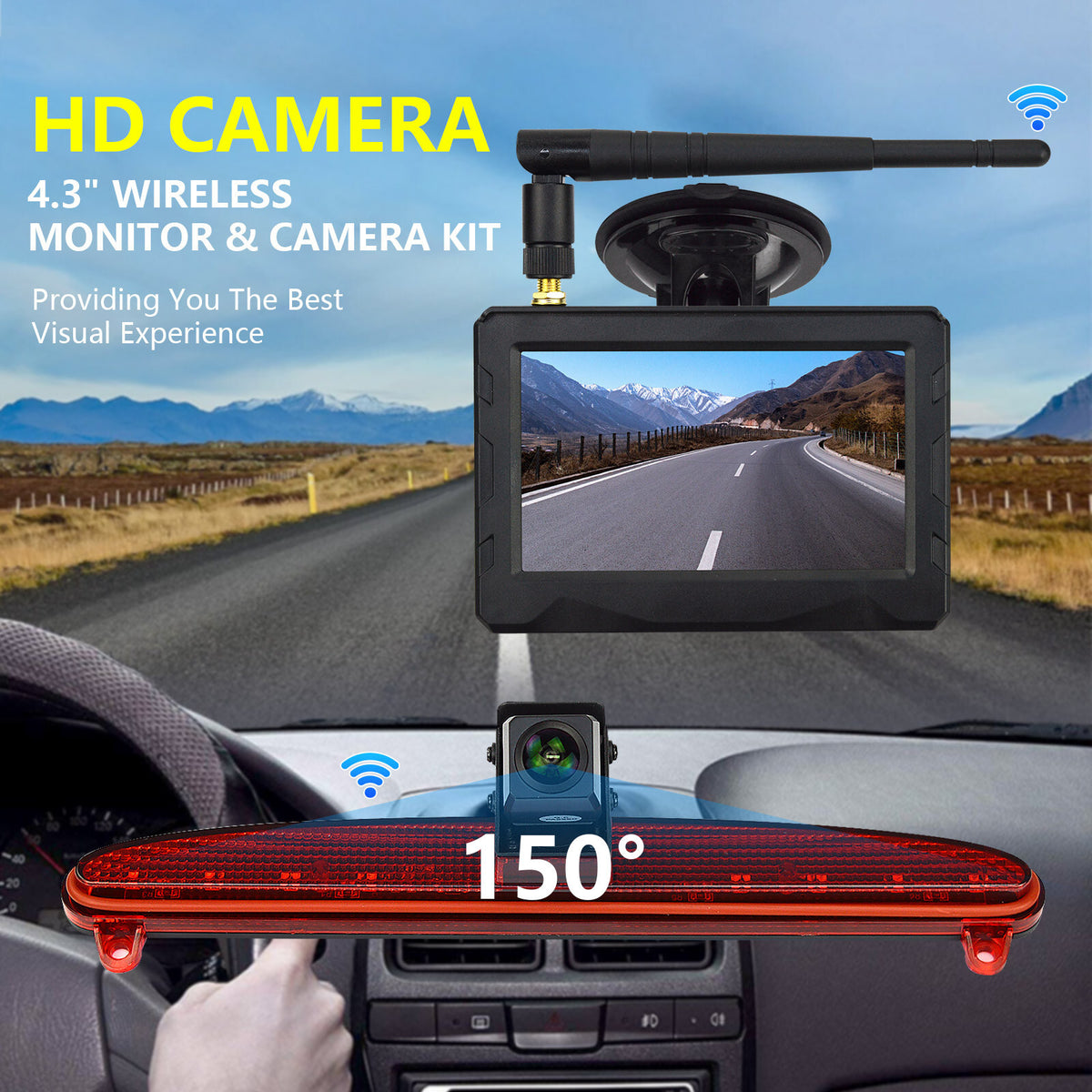 Wireless LED Brake Light Rear View Reversing Camera Kit For IVECO DAILY 6th Gen