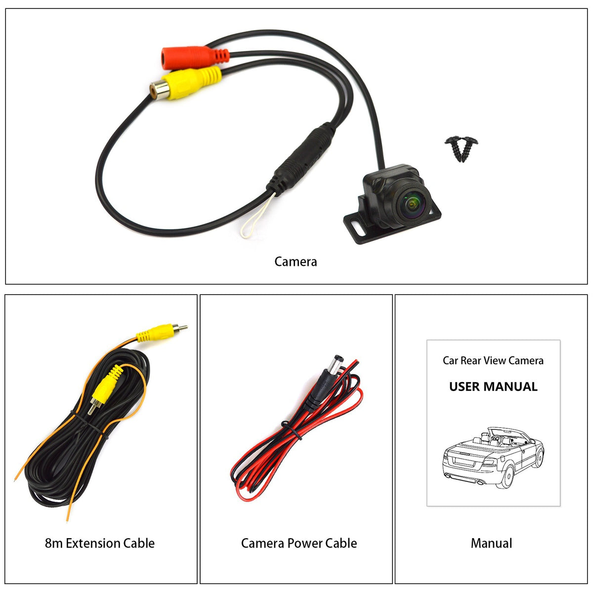 Backup Camera for Cars SUVs RVs Vans Pickups Trucks Night Vision Waterproof 170°9