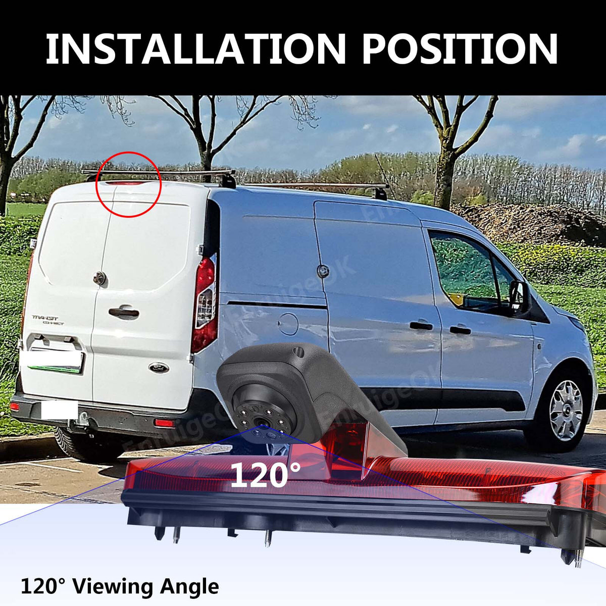 Rear View Brake Light Reversing Camera for Ford Transit Connect 2014-Onwards9