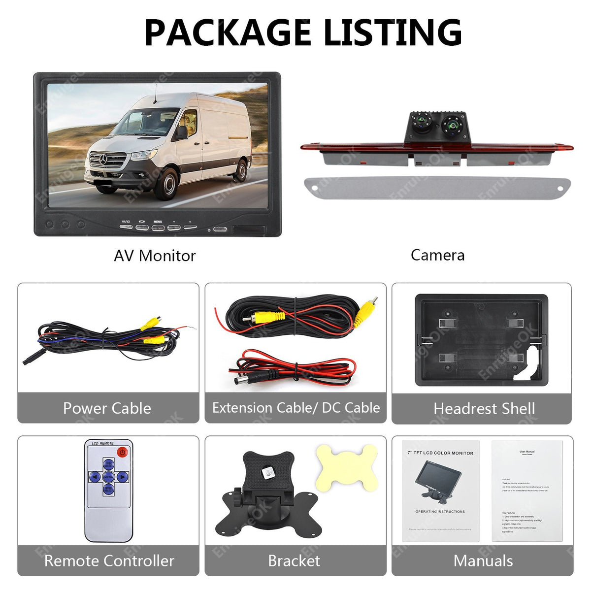 Dual Reverse Camera Kit For VW Crafter Mercedes Sprinter W639 Brake Light Rear20
