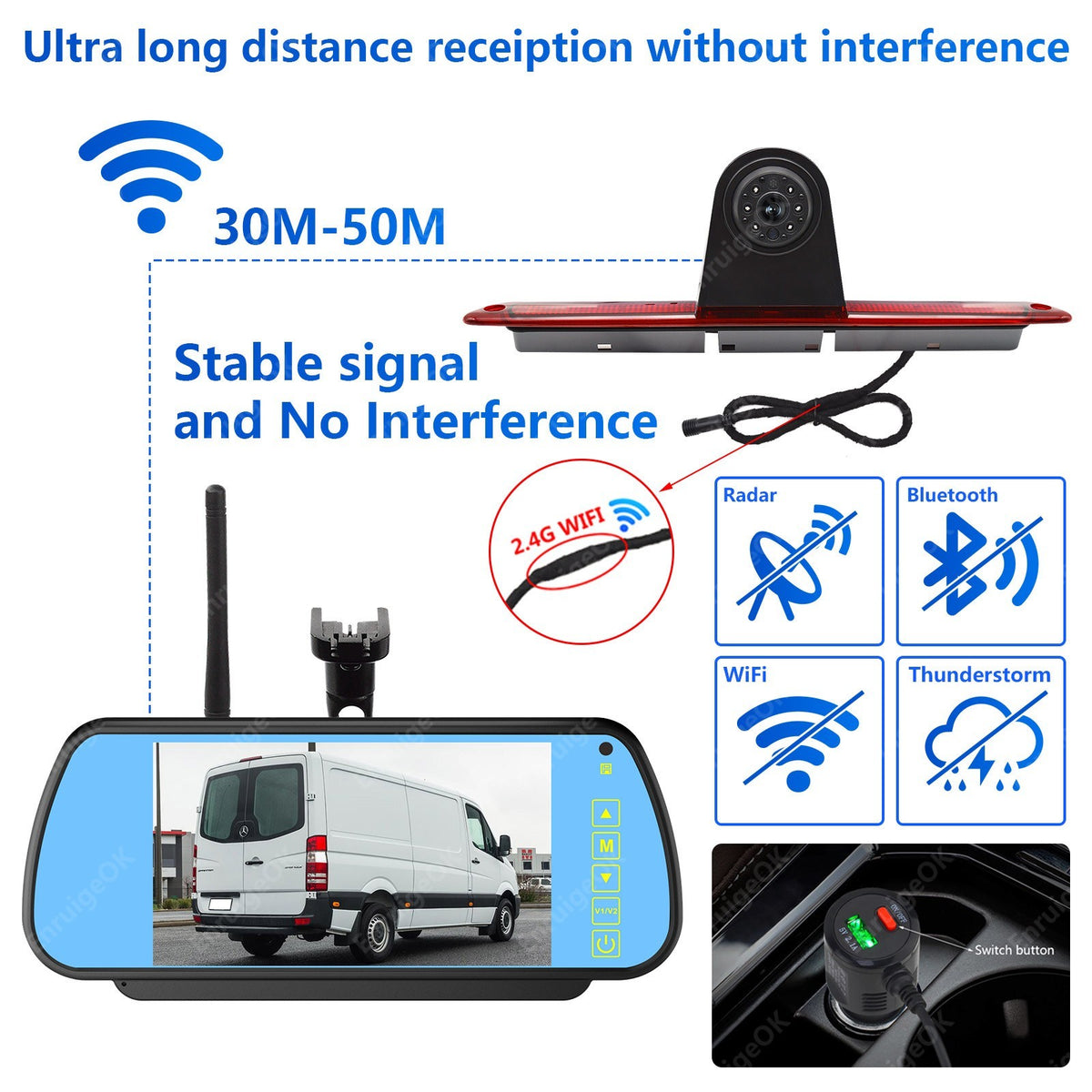 Mercedes-Benz Sprinter VW Crafter HD Rear Brake Light Reversing Camera Kit