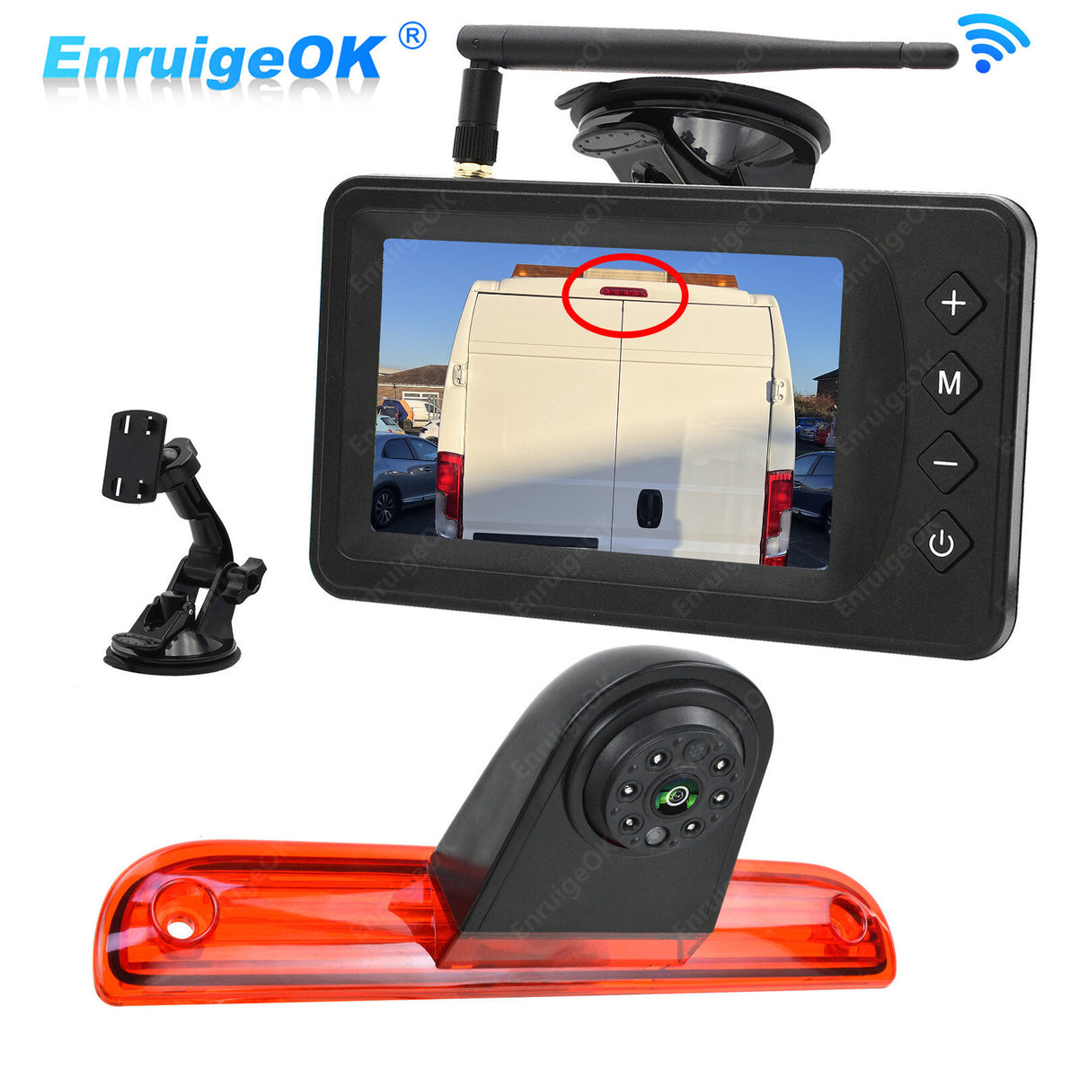 Wireless 5" Monitor & Brake Light Reversing Camera For Fiat Ducato Citroen Relay0