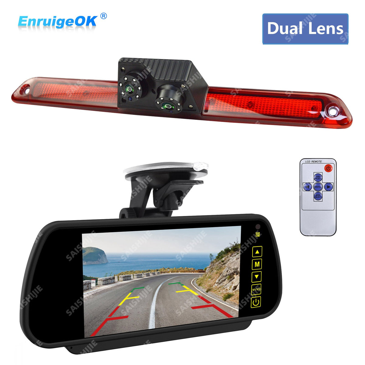 For Mercedes Sprinter VW Crafter Brake Light Rear View Camera + 7" Monitor0