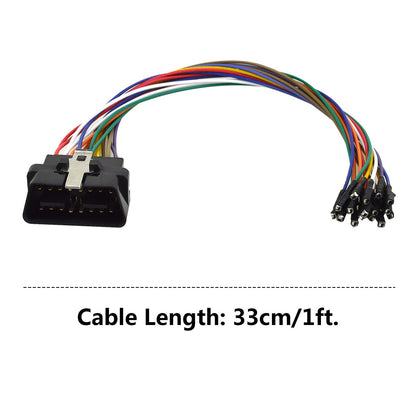 16Pin Car Stereo Radio ISO Wire Harness Extension Cable for Android Player 33cm1