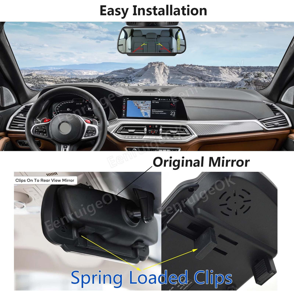 7'' Mirror Monitor & Brake Light Reversing Camera for VW Caddy [MK3] 2003-201613