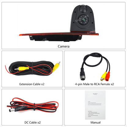 Dual Lens 3rd Brake Light Backup Camera for Ford Transit Custom Van 2016-Present