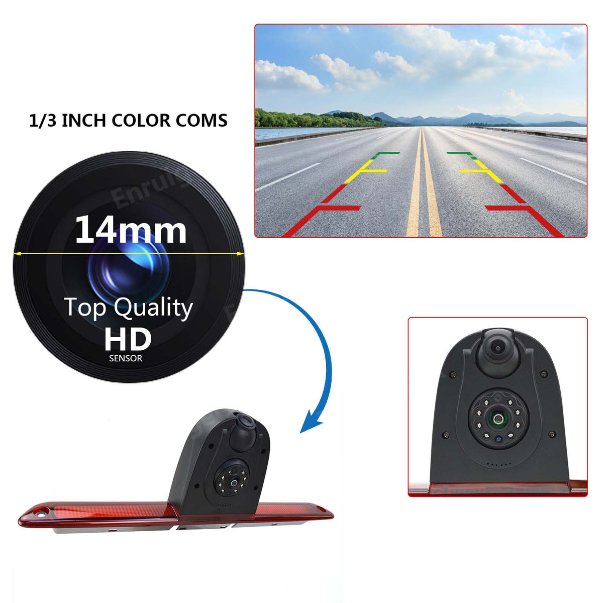 7" Monitor Windscreen Cup &Dual Brake Light Reverse Camera For Mercedes Sprinter18