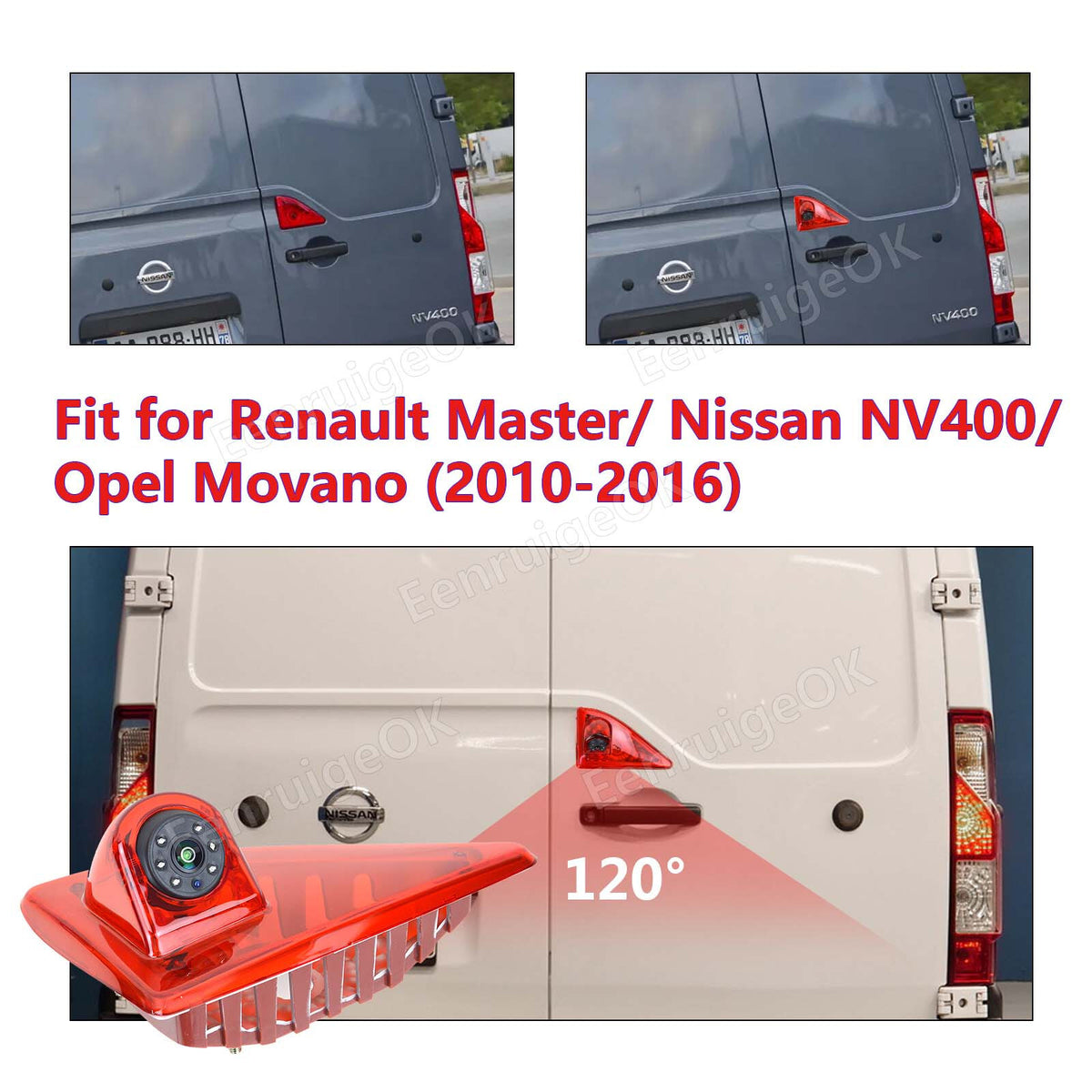 Reverse Camera For Nissan NV400 Opel Movano Renault Master+5" HD Suction Monitor2