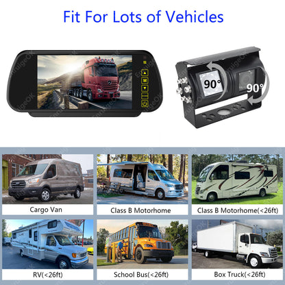 Dual Twin Reversing Camera with Rear View & Night Vision for Motorhome Van Kit3