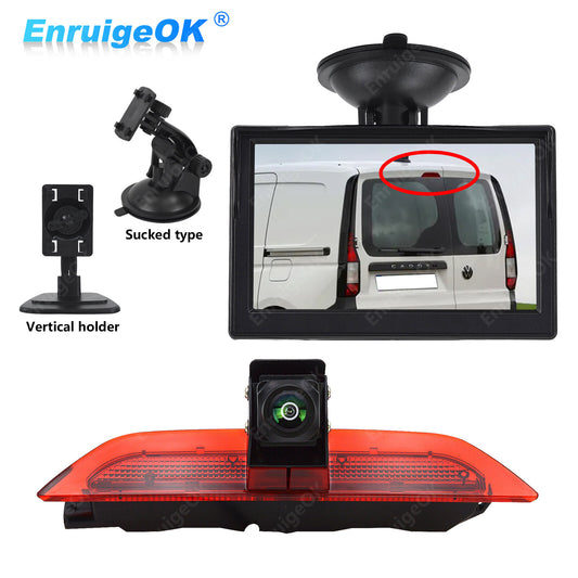 VW Caddy Brake Light Reverse Camera 2020-2024 & 5" Suction Monitor Kit0
