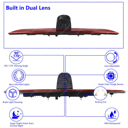 Dual Brake Light Reversing Camera for Maxus Deliver 9 & 6.86" DVR Split Monitor5