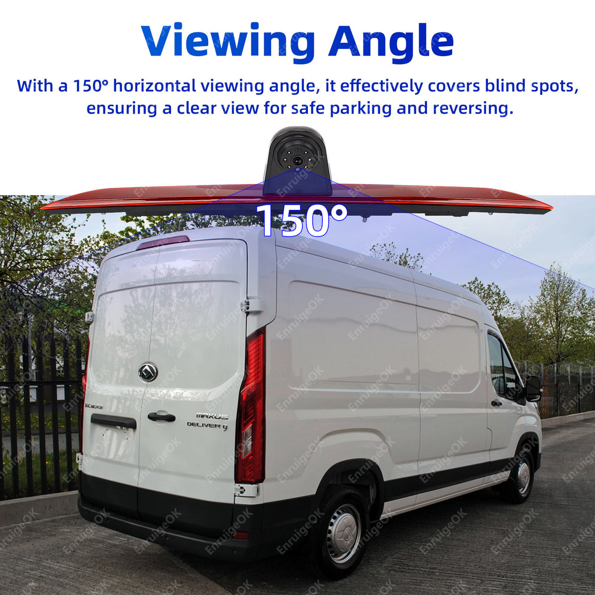 Rear Brake Light Reversing Camera for Maxus Deliver 9 Van &9" Mirror Monitor Kit6