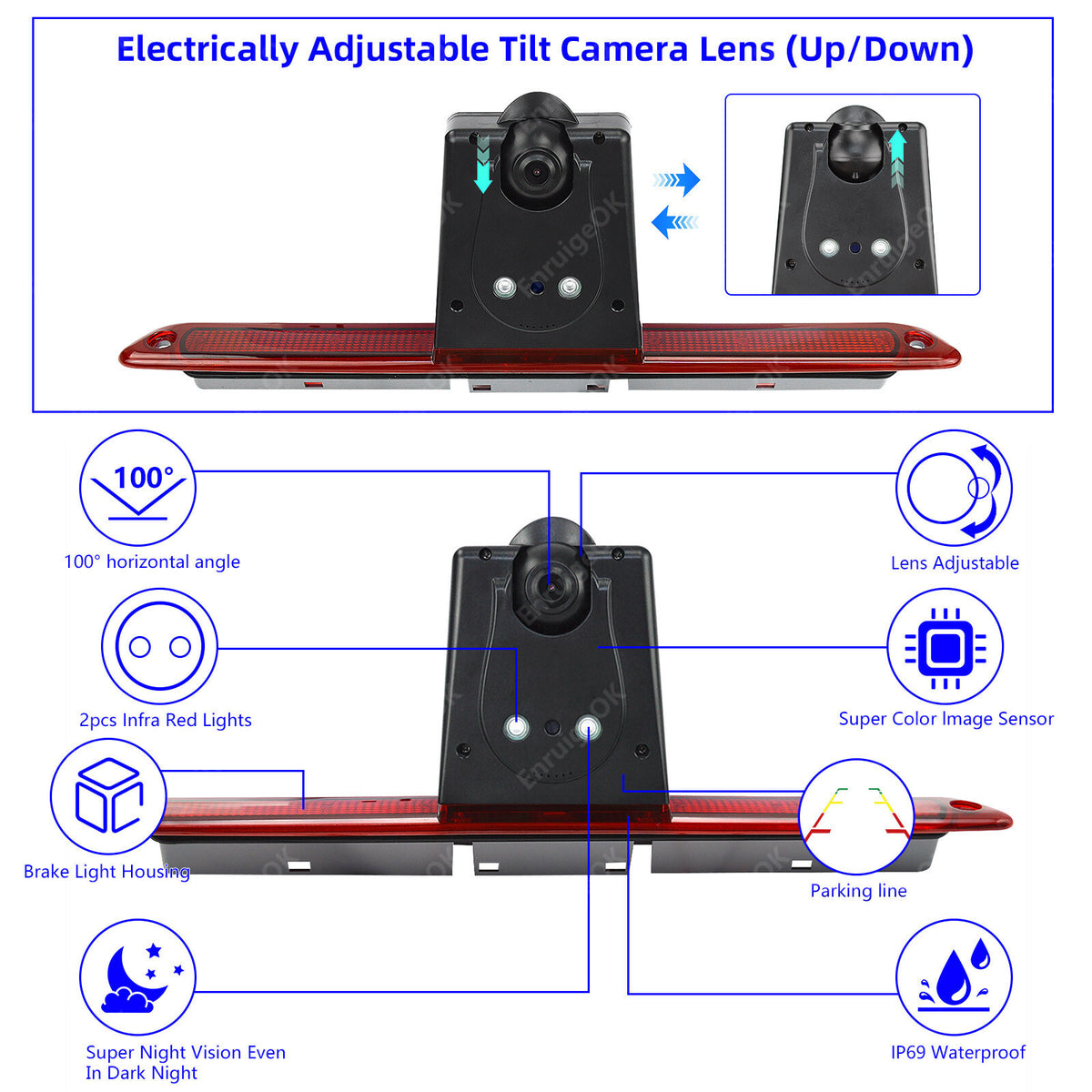4.3" Monitor Rear Brake Light Reversing Camera for Mercedes Sprinter VW Crafter4