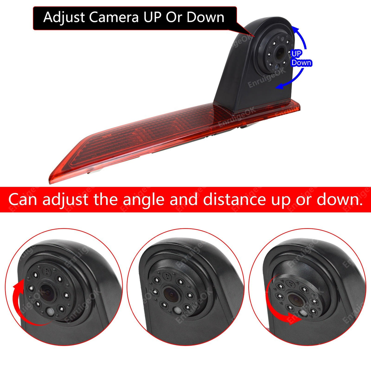 7" Monitor Double Door 3rd Brake Light Reverse Camera For Ford Transit Custom4