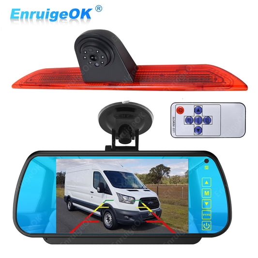 7" Mirror Monitor 3rd Rear Brake Light Reversing Camera For Ford Transit 350 MK80