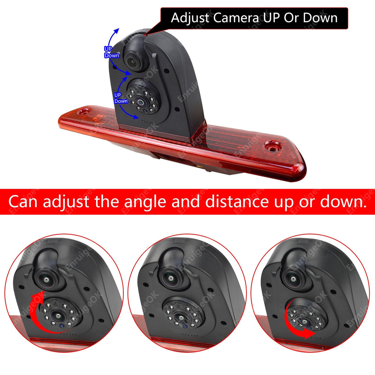 Peugeot Expert 2007-2016 Dual Rear Brake Light Reversing Camera &DVR Monitor Kit6