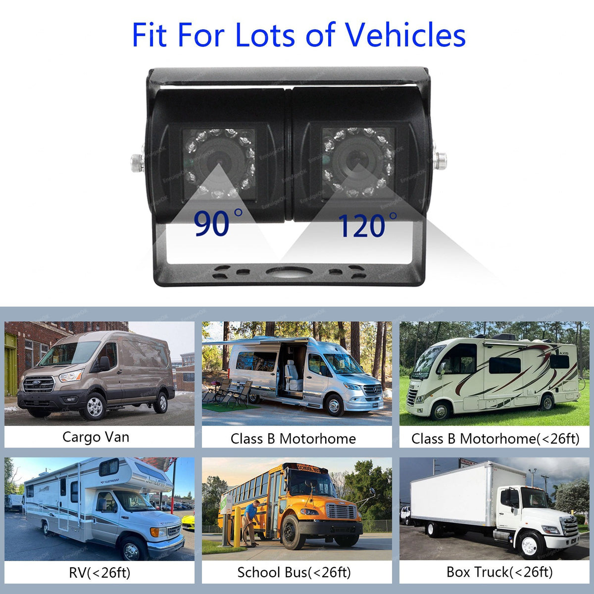 Motorhome Van Twin Reversing Camera&DVR 6.86" Dual Split Rear View Monitor Black7