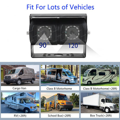 Motorhome Van Twin Reversing Camera&DVR 6.86" Dual Split Rear View Monitor Black7