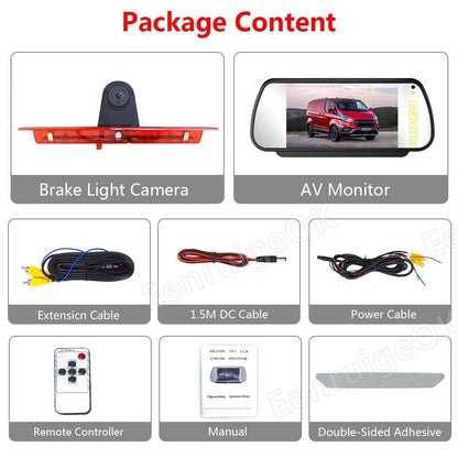 7'' Monitor Brake Light Rear View Backup Camera For Ford Transit Van AHD 1080P19