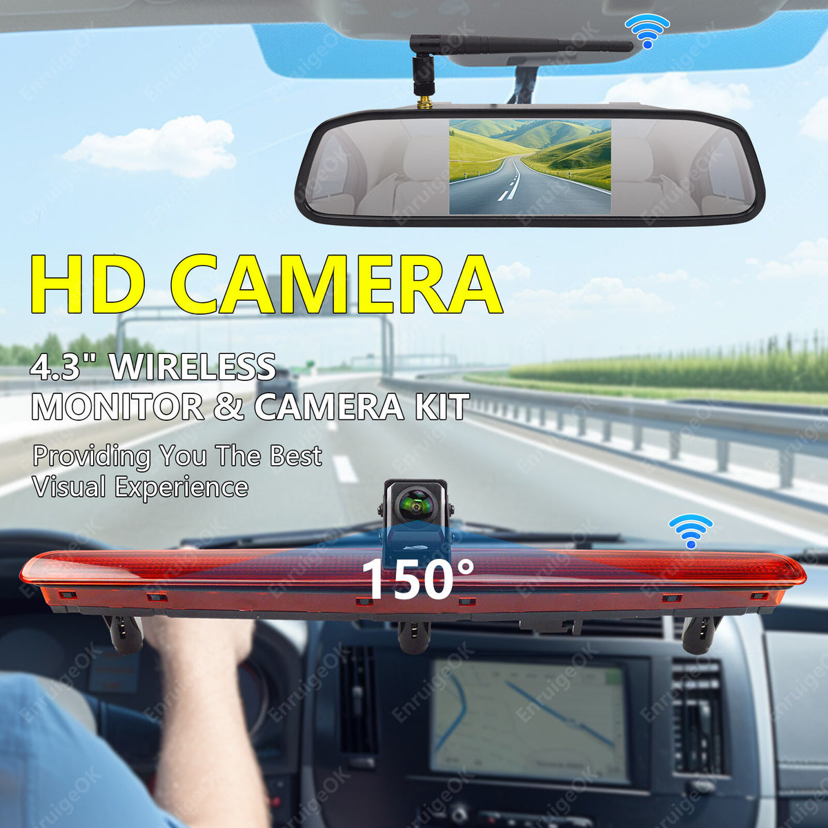 For VW Transporter T5 T5.1 Wireless Reverse Camera Kit Tailgate Single Door Only2