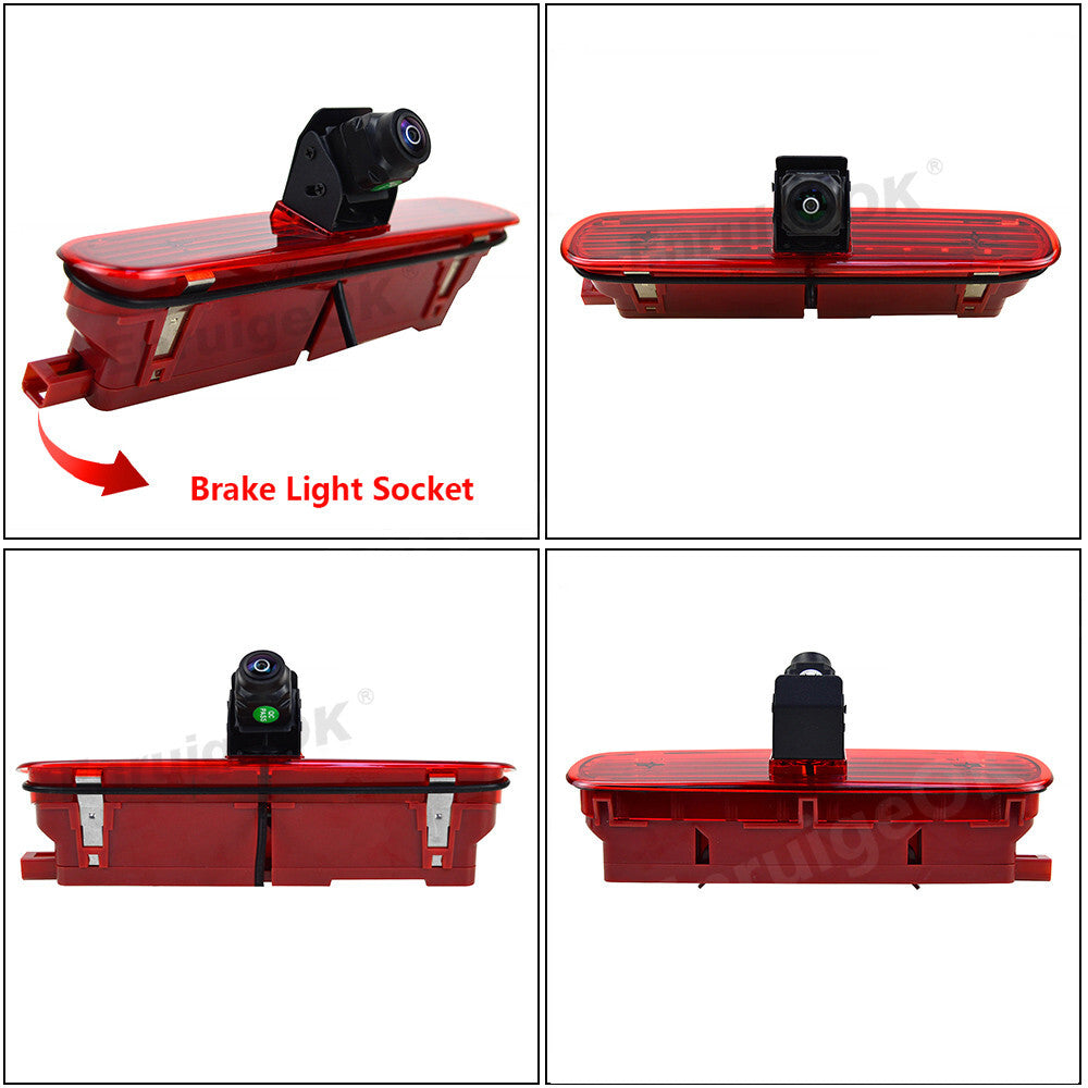 Fiat Doblo Vauxhall Combo Brake Light Reversing Camera & 7" Mirror Monitor Kit4