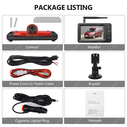 Wireless Brake Light Reversing Camera For Fiat Ducato Citroen Relay & 5" Monitor18
