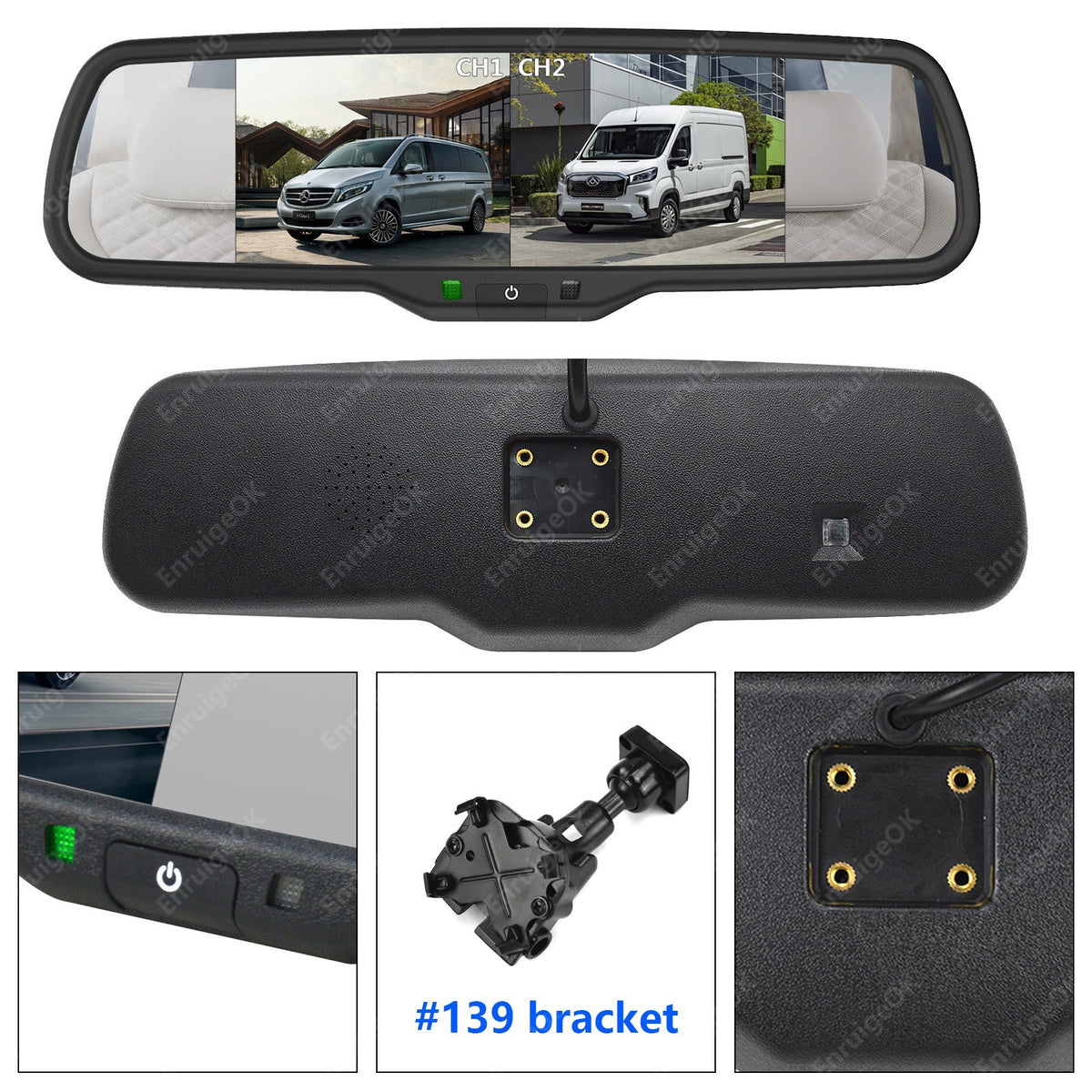 Citroen Dispatch Peugeot Expert Dual Brake Light Reversing Camera &6.86" Monitor11