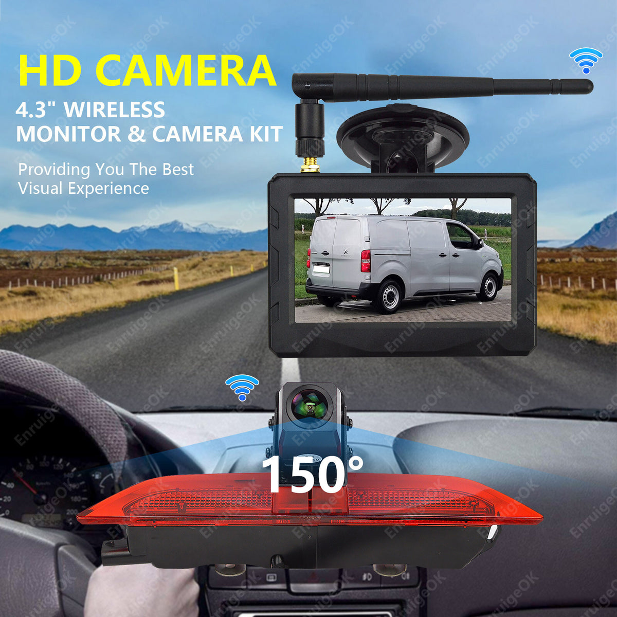 Wireless Rear Brake Light Reversing Camera Kit For VW Caddy MK4 (2020-Present)3