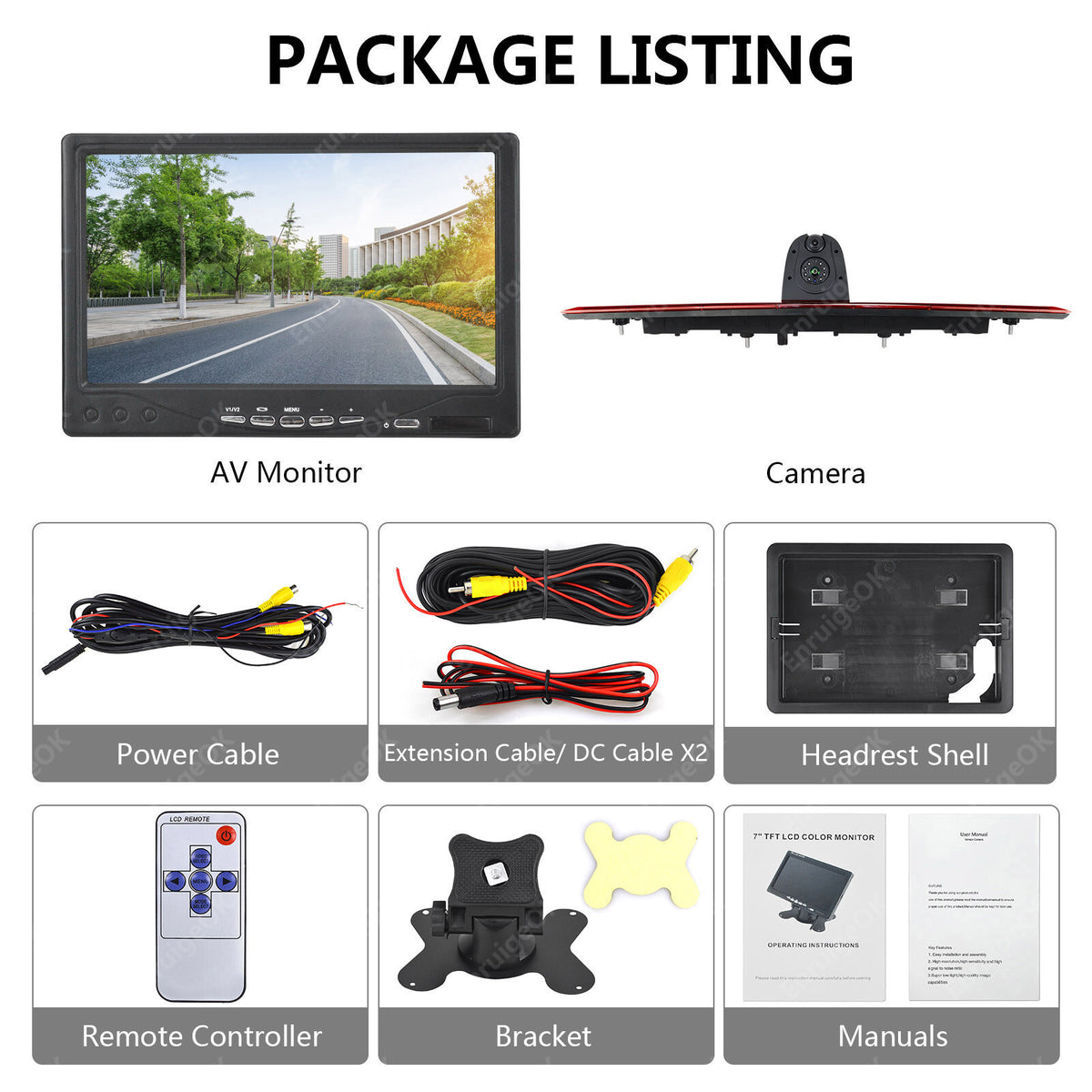 Dual Lens Brake Light Reversing Camera for Maxus eDeliver 9 &7" Dash Monitor Kit15