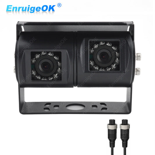 4PIN Motorhome Van Dual Twin Reversing Rear View Parking Backup Camera0