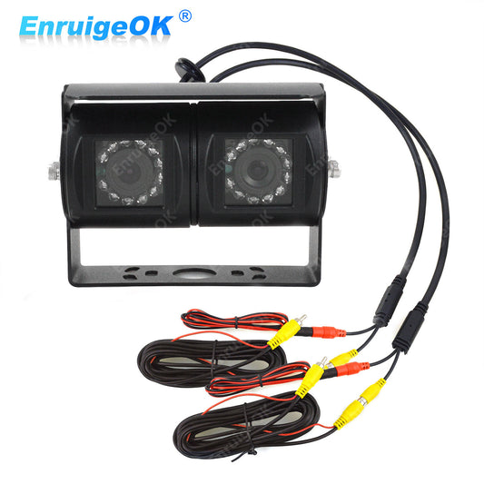Dual Twin Reversing Camera with Rear View & Night Vision for Motorhome Van0