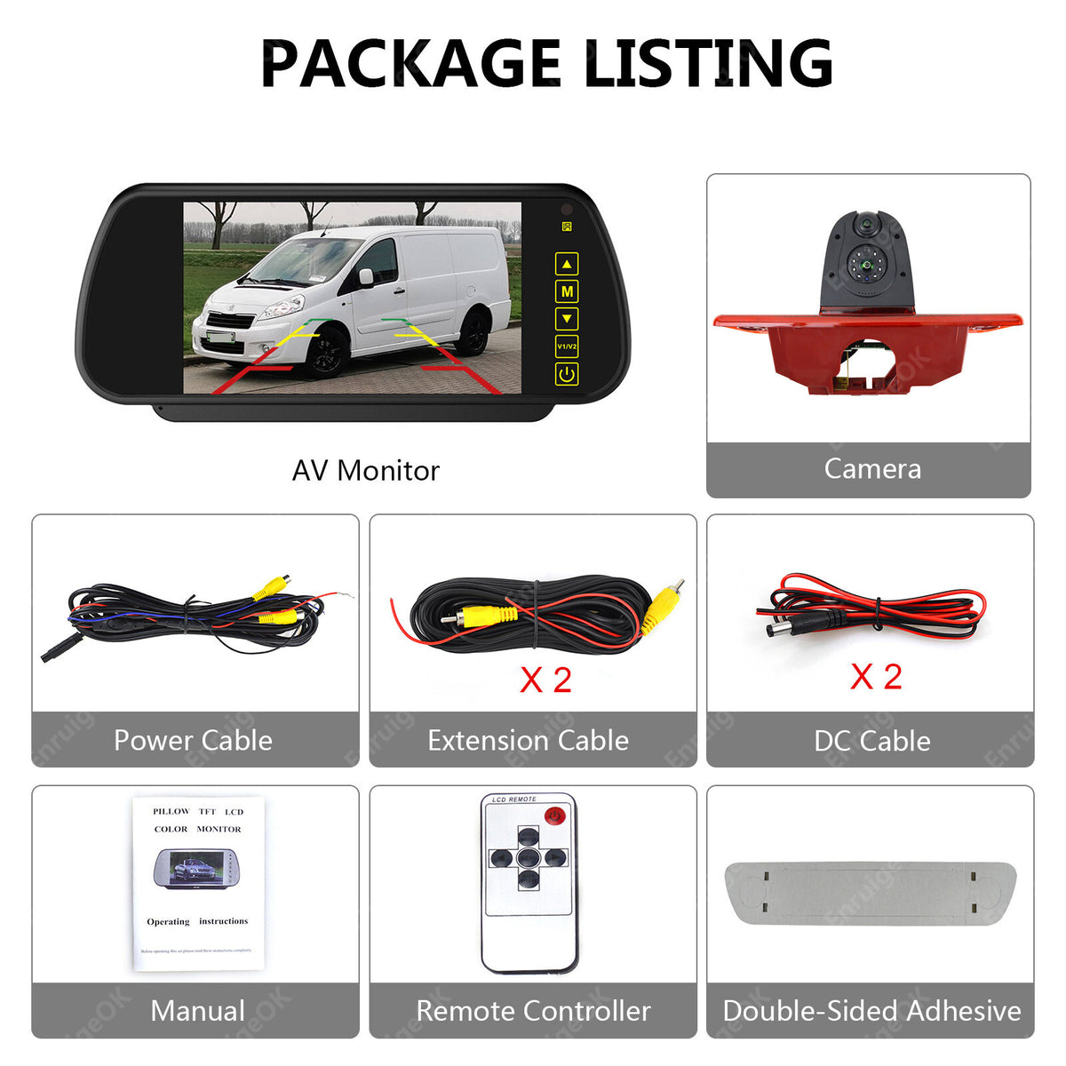 Dual Rear Brake Light Camera for Citroen Dispatch / Peugeot Expert + 7" Monitor21
