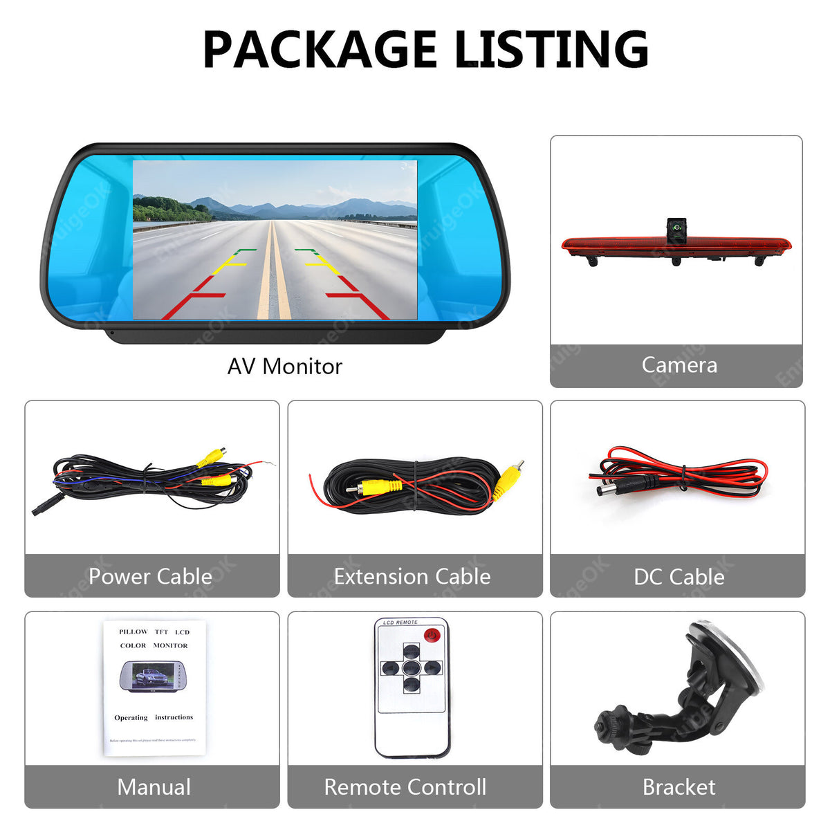 Rear Brake Light Reversing Camera Kit For VW Transporter T5 T5. Tailgate Version20