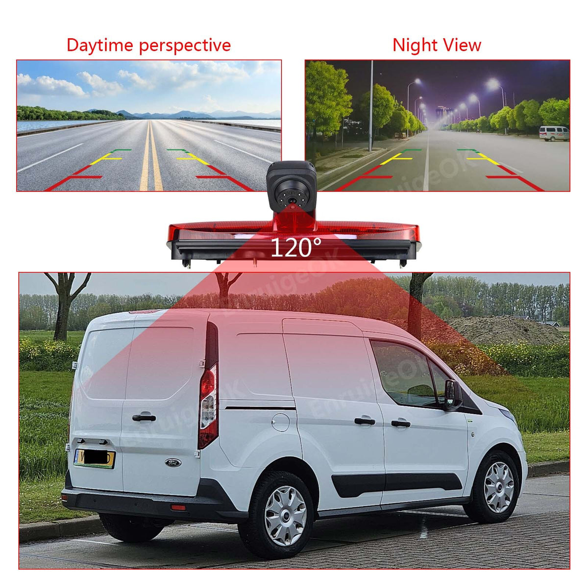 Third Brake Light Backup Rear View Camera for Ford Transit Connect (2014–2023)