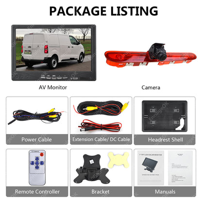 For Peugeot Expert Toyota ProAce Reversing High Level Brake Light Camera Kit5