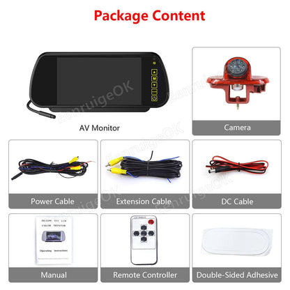 7" Monitor Rear Brake Light Reversing Camera For Renault Trafic Nissan Primastar16