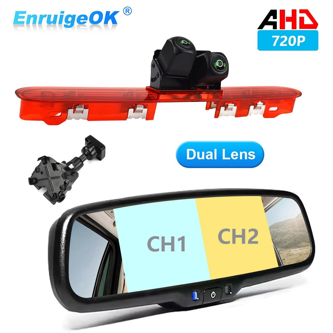 Citroen Dispatch Peugeot Expert Dual Brake Light Reversing Camera &6.86" Monitor0