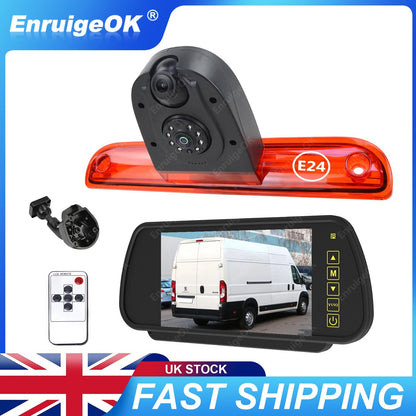 7" Monitor Brake & Dual Light Reversing Camera For Peugeot Boxer, Citroen Relay0