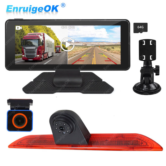6.86" DVR Split-Screen Mirror Monitor+ Rear & Front Cameras for Ford Transit MK80