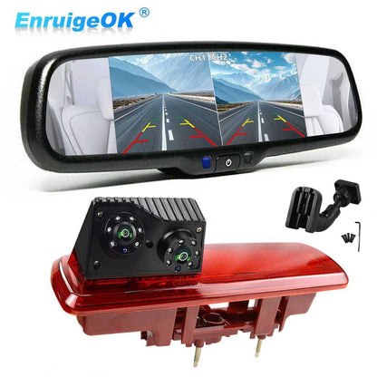 Mirror Monitor & Brake Light Reversing Camera For Vauxhall Vivaro Fiat Talento0