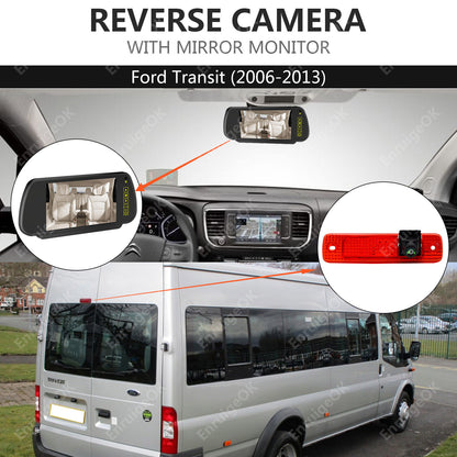 7" Monitor & Rear View Brake Light Reverse Camera for Ford Transit Van 2006-20132