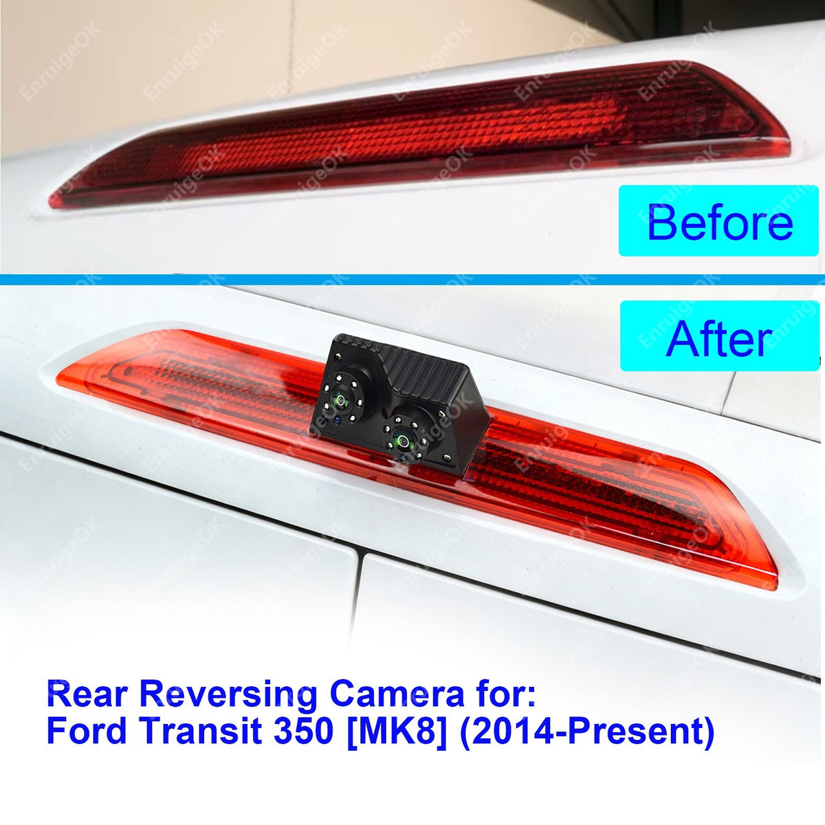 New Dual Lens Brake Light Reversing Camera Night Vision For Ford Transit 350 MK82