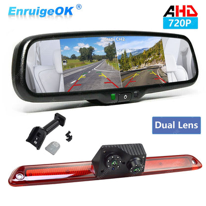 For Mercedes Sprinter VW Crafter Dual Rear View Reversing Brake Light Camera Kit0
