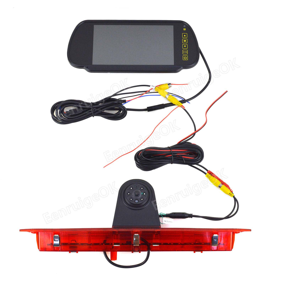 7" Mirror Monitor & Rear Brake Light Reverse Camera For Ford Transit Van 350 MK822