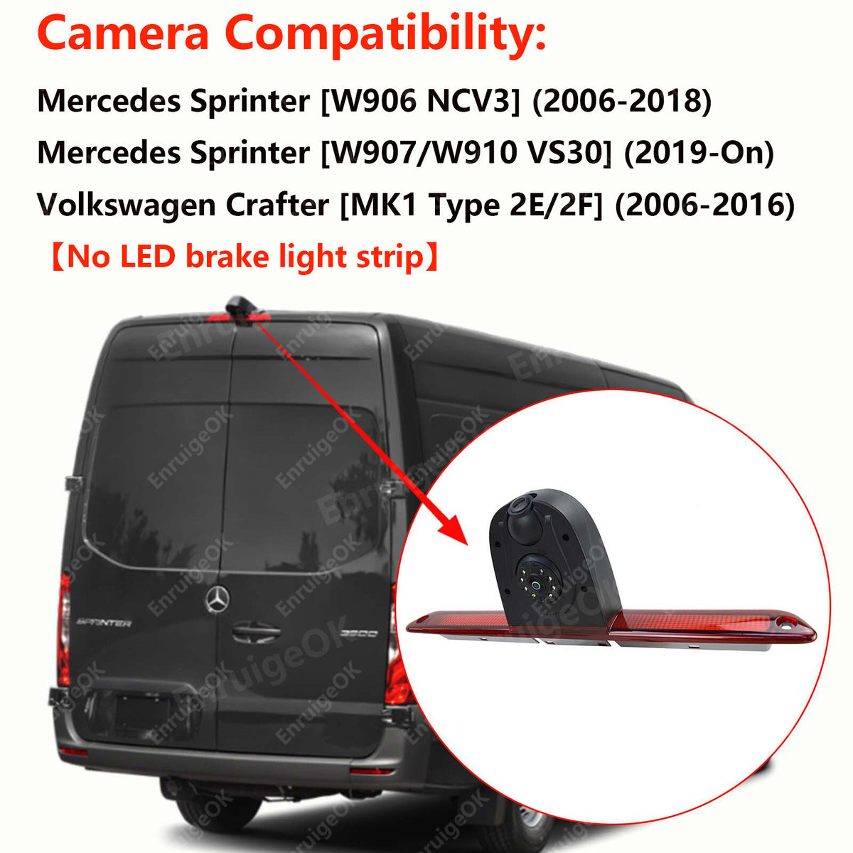 For Mercedes Sprinter Brake Light Reversing Camera &Dual Rear View Split Monitor2