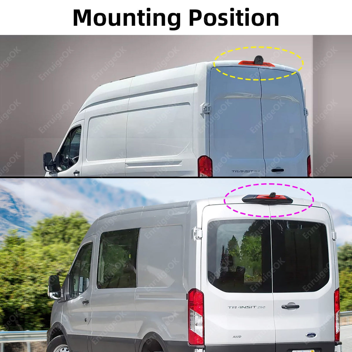 3rd Brake Light Rear View Reverse Backup Camera for Ford Transit Van 2014-20245