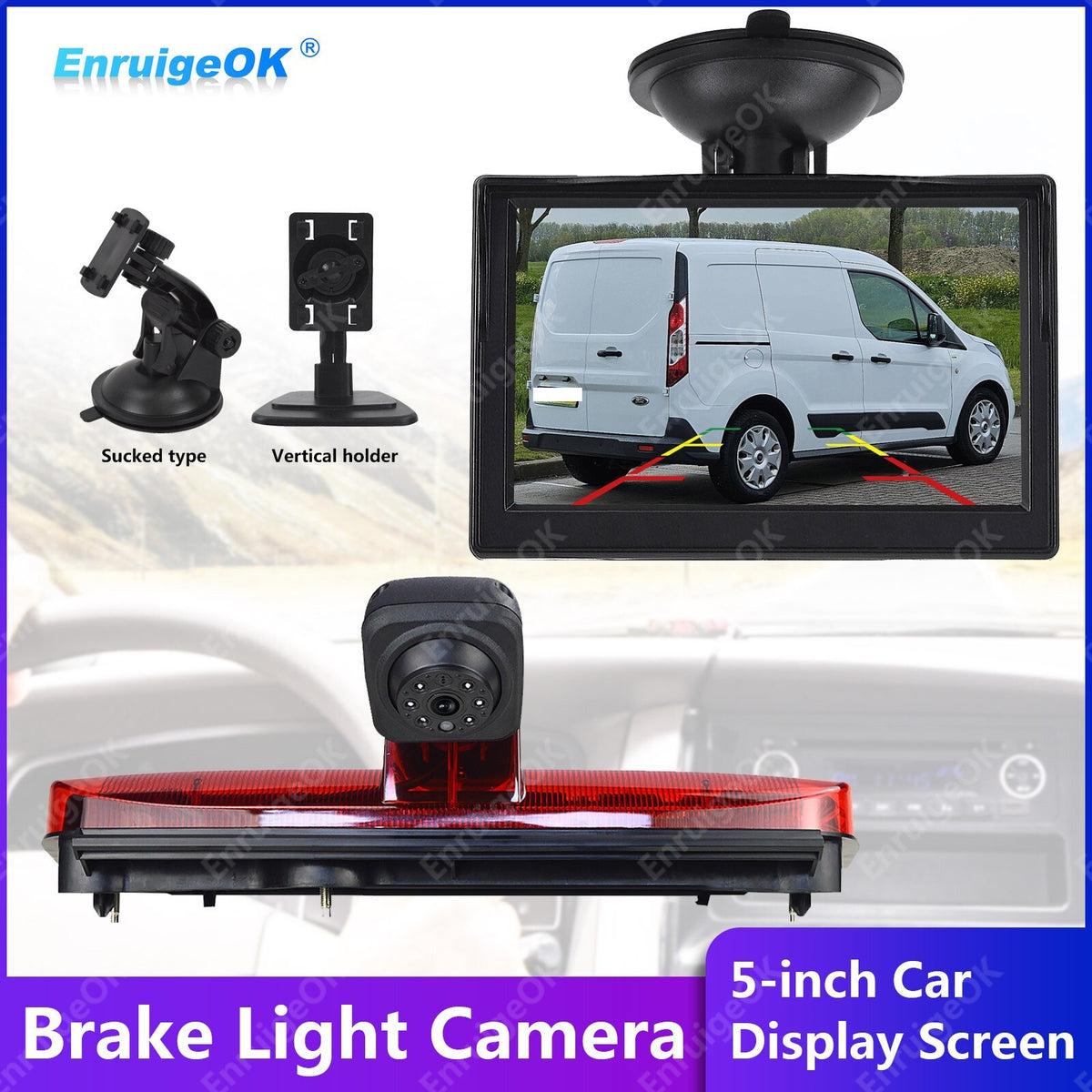 For 2014-2023 Ford Transit Connect Van Brake Light Rear View Backup Camera Kit0
