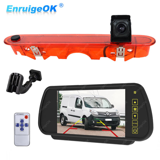 7" Mirror Monitor Brake Light Reversing Camera For Mercedes Citan Renault Kangoo0