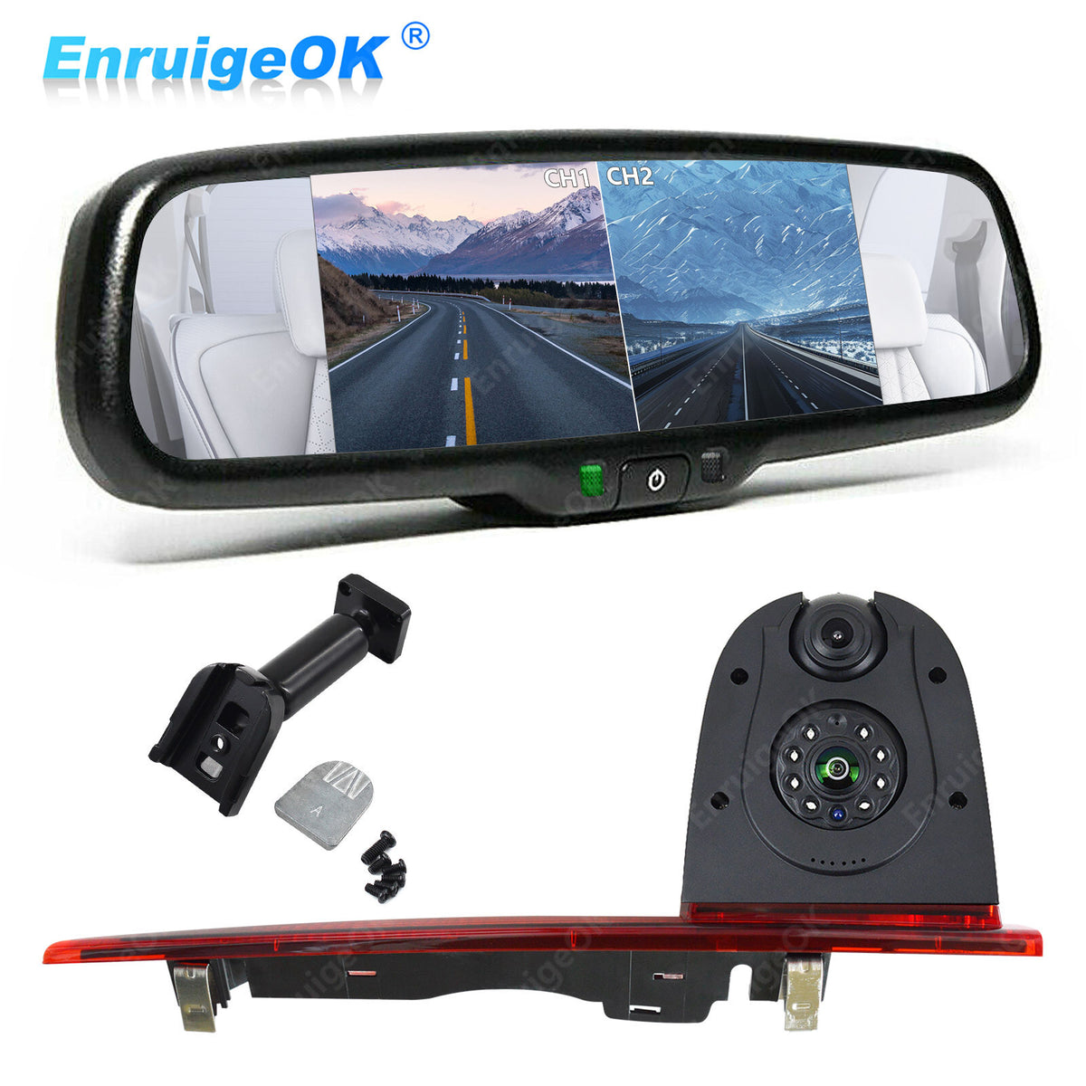 Rear Brake Light Camera Kit for Ford Transit Custom Van 2012-2015 Barn Doors0